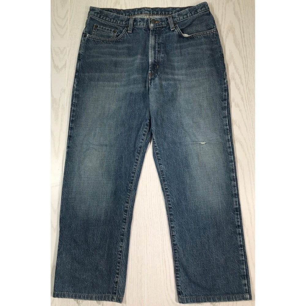 Vintage Polo Ralph Lauren Jeans Men 32x28 Blue Dungarees Relaxed Cotton Work Y2K